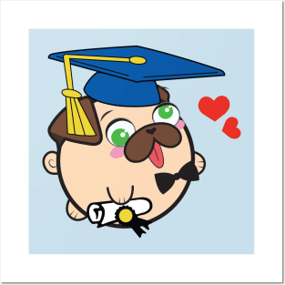 Doopy the Pug Puppy - Graduation Posters and Art